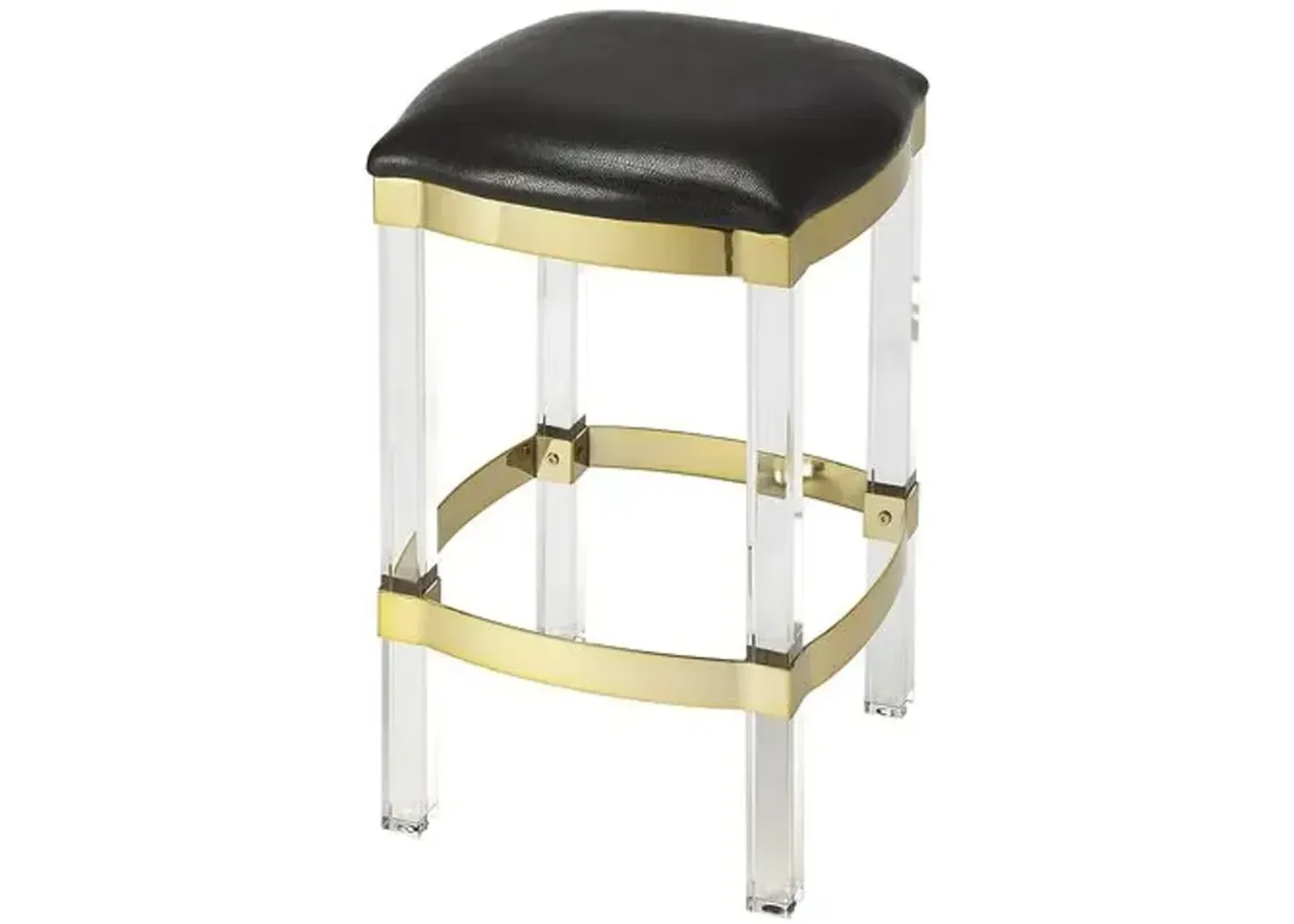 Hazel Acrylic & Leather Counter Stool