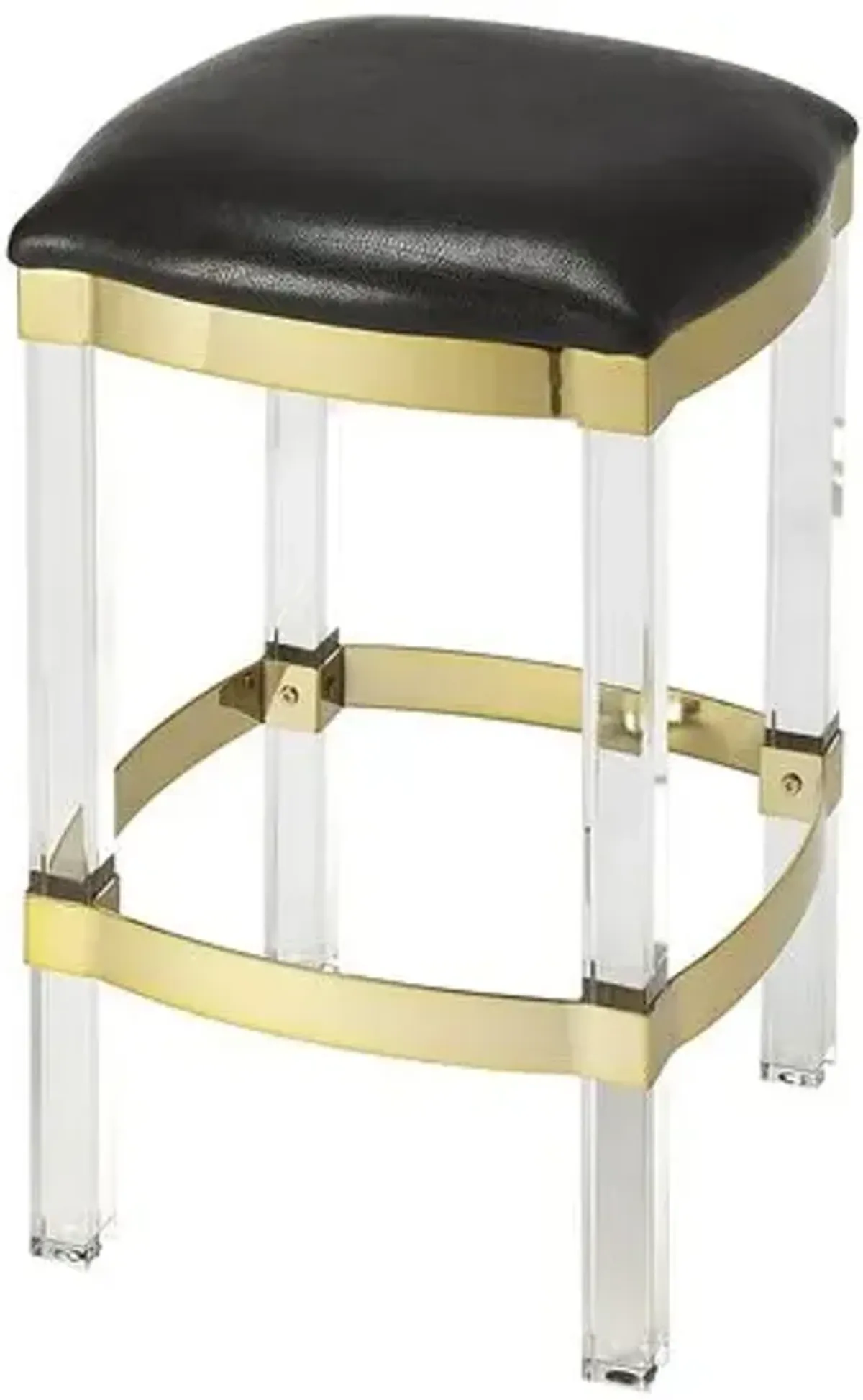 Hazel Acrylic & Leather Counter Stool