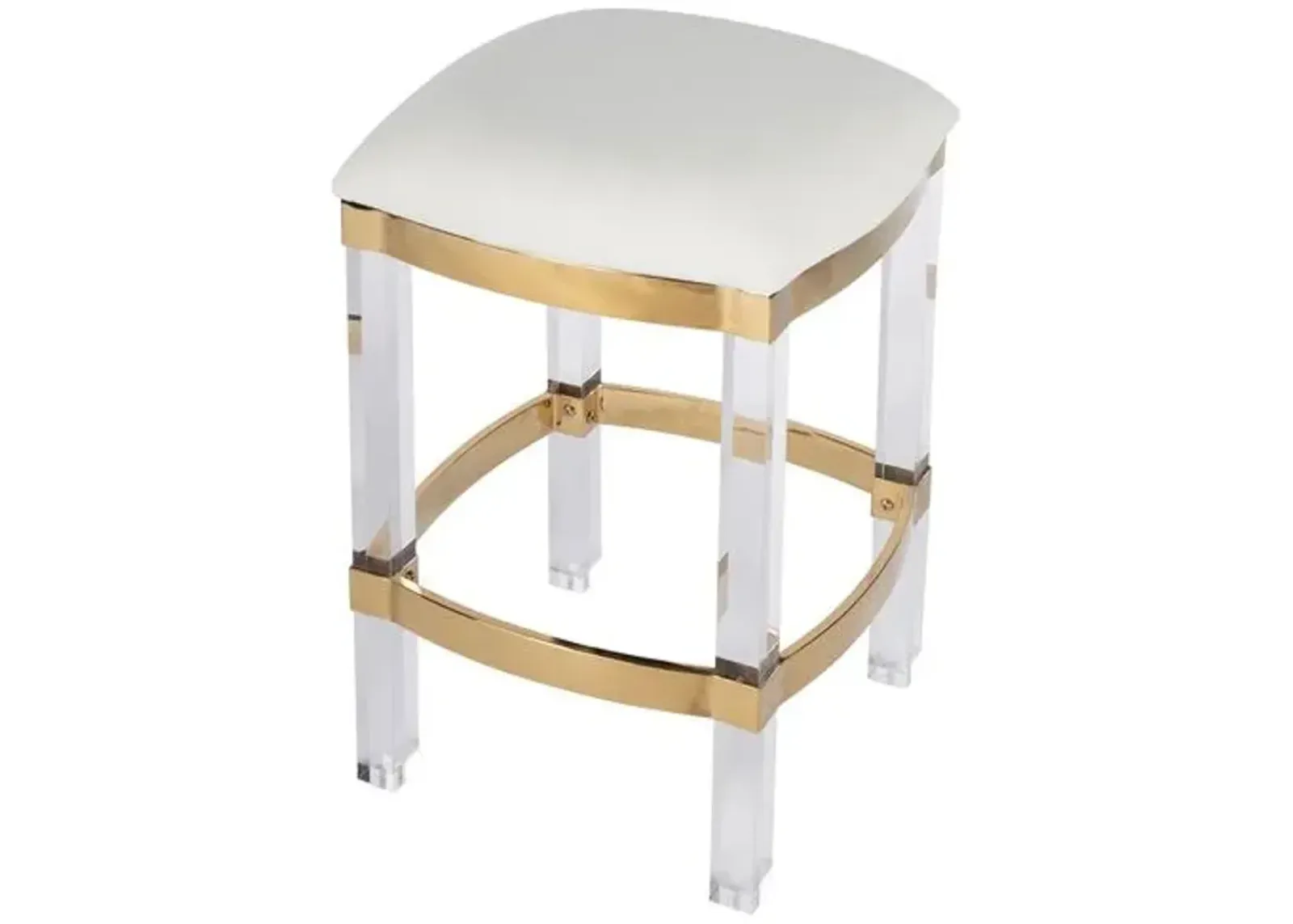 Hazel Acrylic & Leather 24" Counter Stool