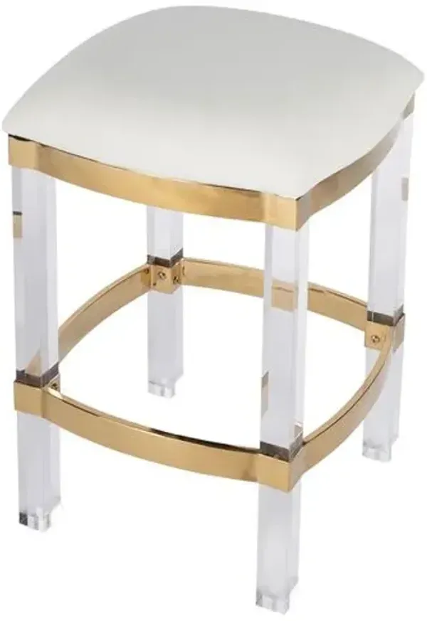 Hazel Acrylic & Leather Counter Stool
