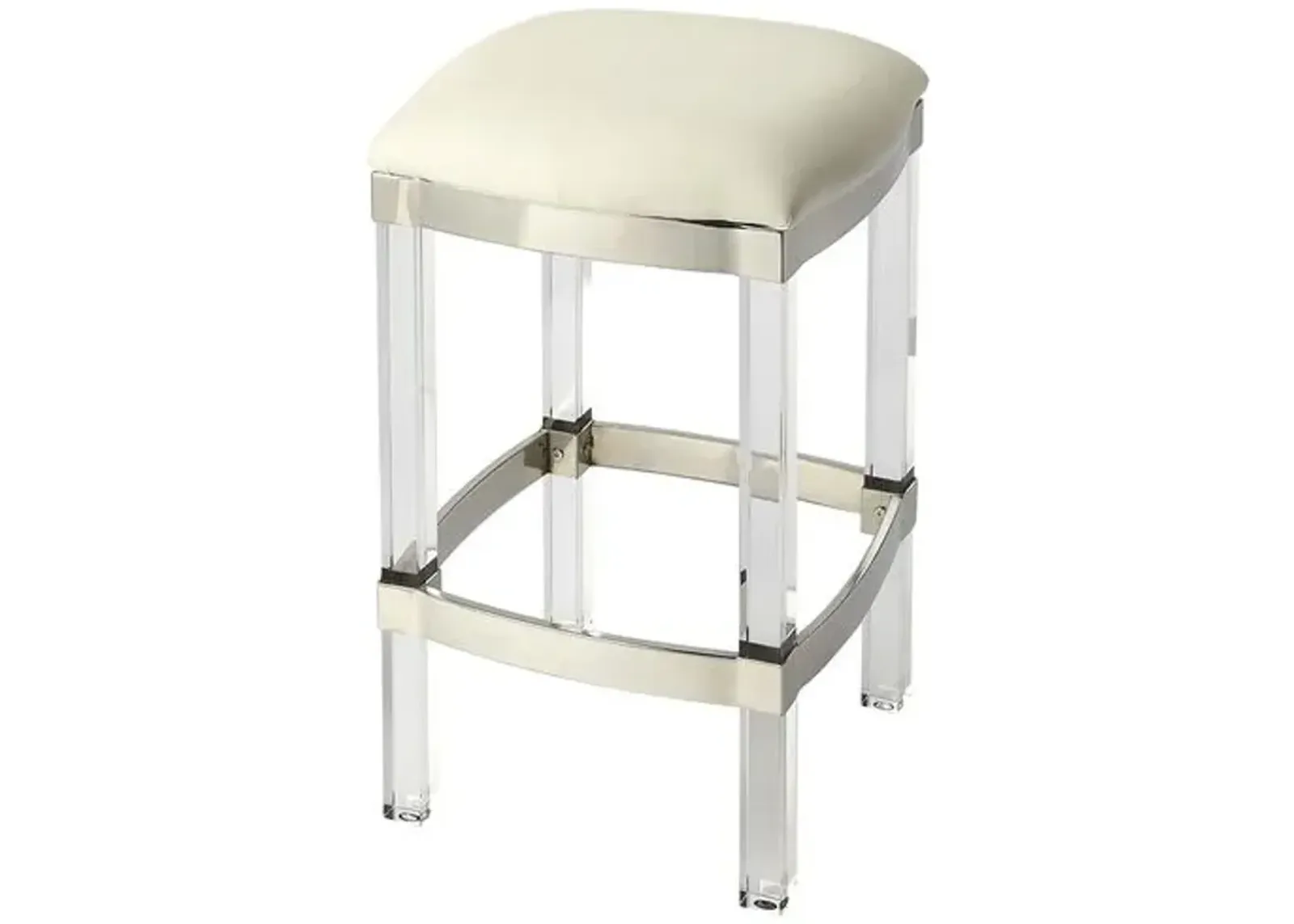 Hazel Acrylic & Leather Counter Stool