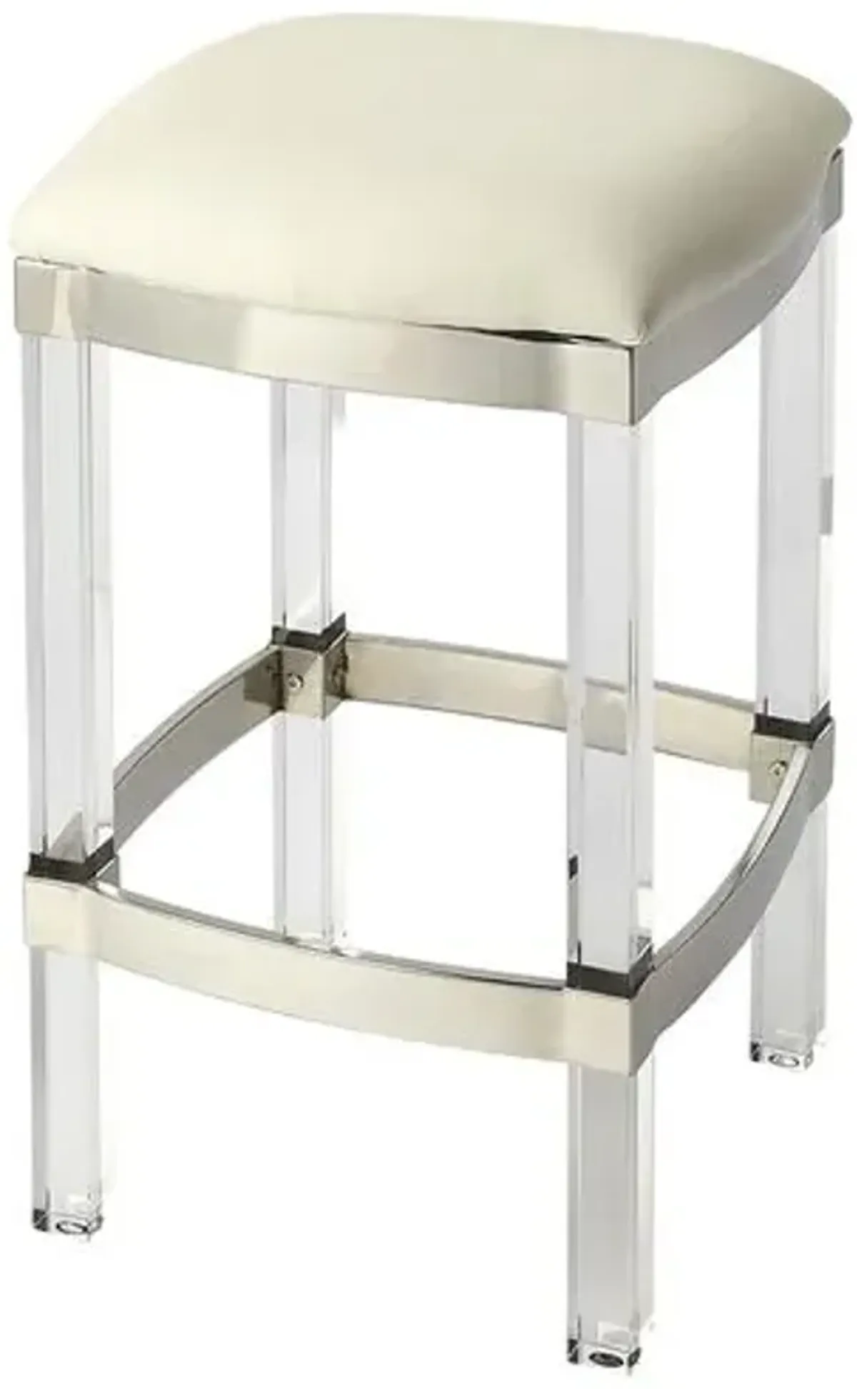 Hazel Acrylic & Leather 24" Counter Stool