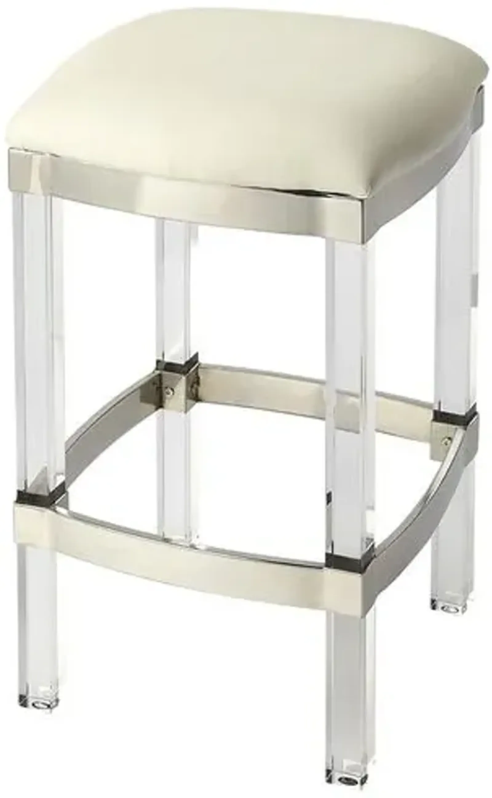 Hazel Acrylic & Leather Counter Stool