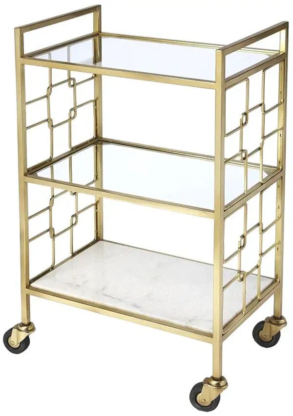 Owen Bar Cart, Polished Gold