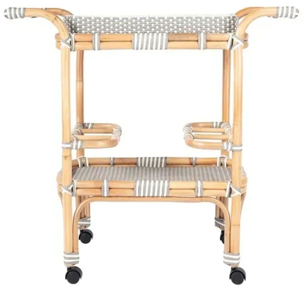 Cara Rattan Bar Cart - Gray