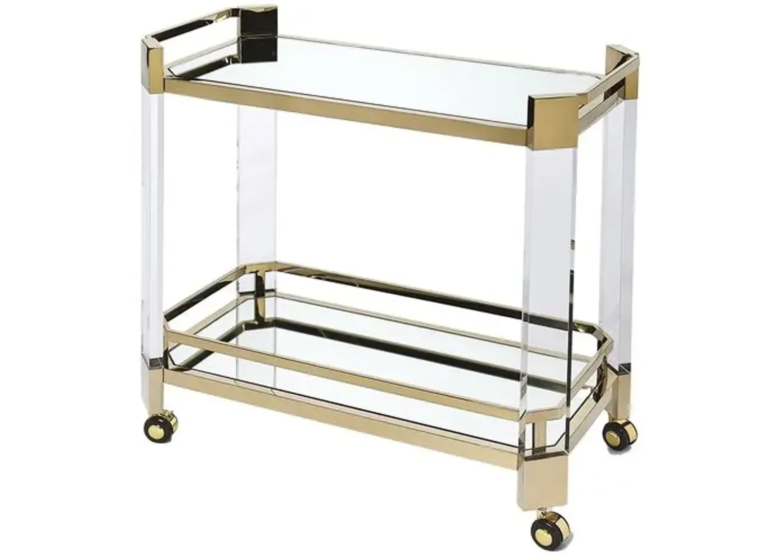 Mason Acrylic Serving Cart - Polished Gold