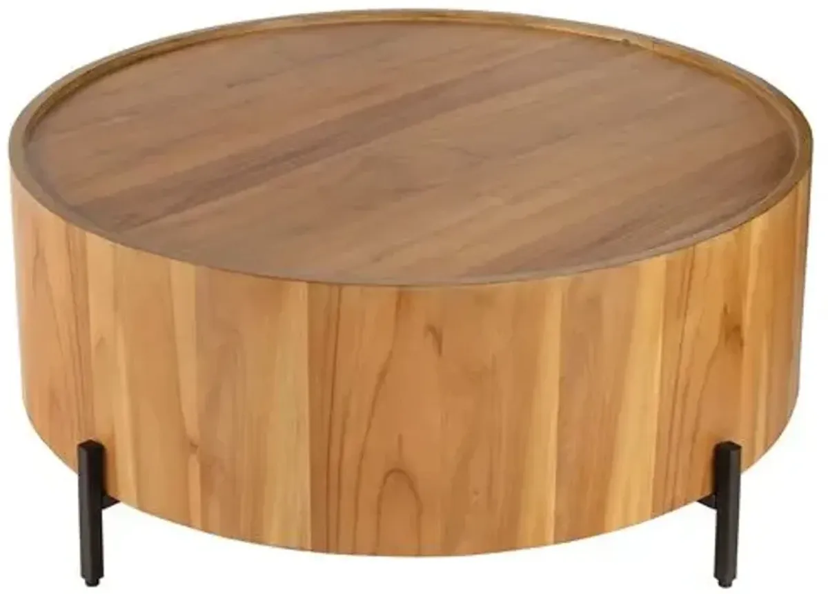 Athena Round Coffee Table - Brown