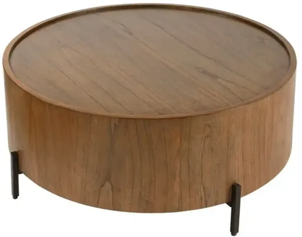 Athena Round Coffee Table - Brown