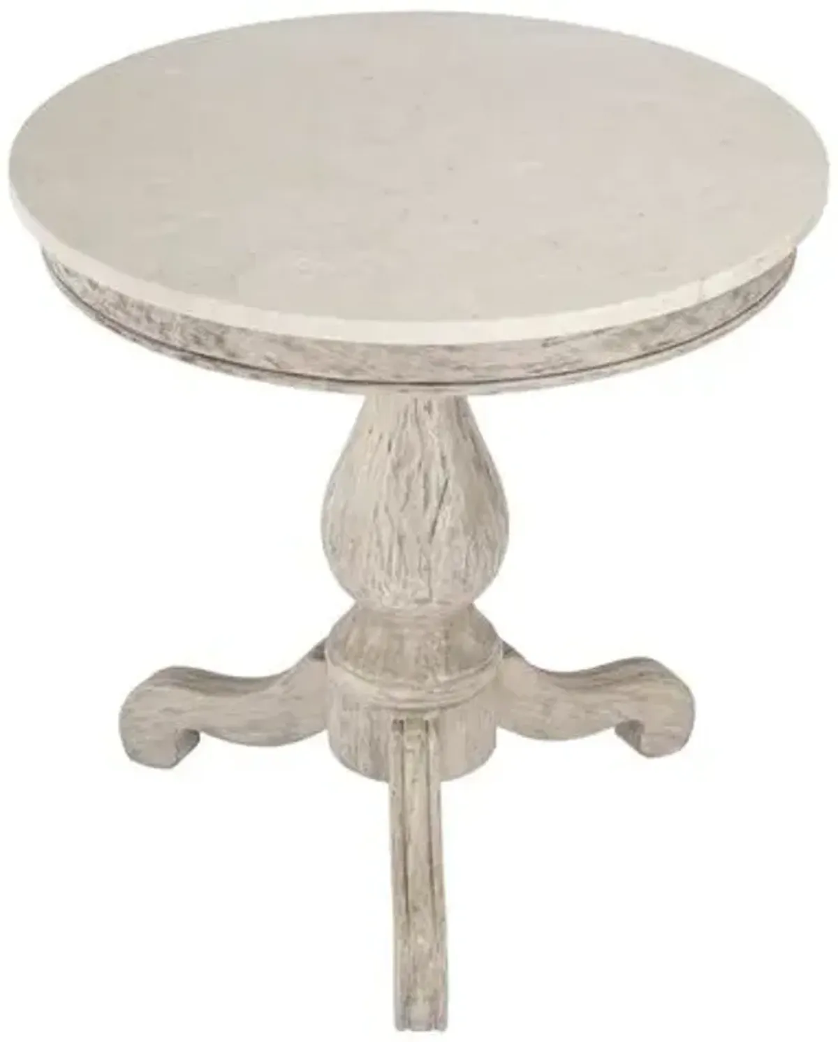 Liam Marble Top 24" Pedestal Side Table - Gray