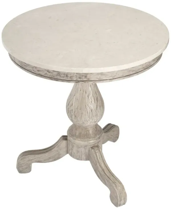 Liam Marble Top 24" Pedestal Side Table