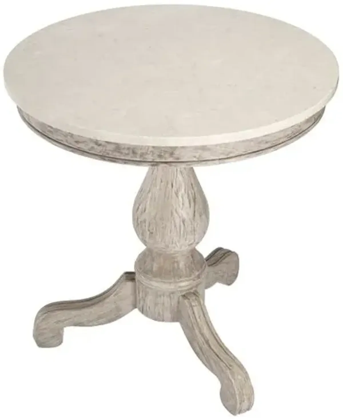 Liam Marble 24" Pedestal Side Table - Gray