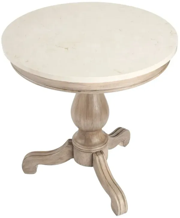 Liam Marble Top 24" Pedestal Side Table