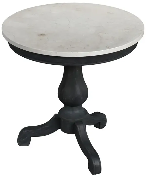 Liam Marble Top 24" Pedestal Side Table