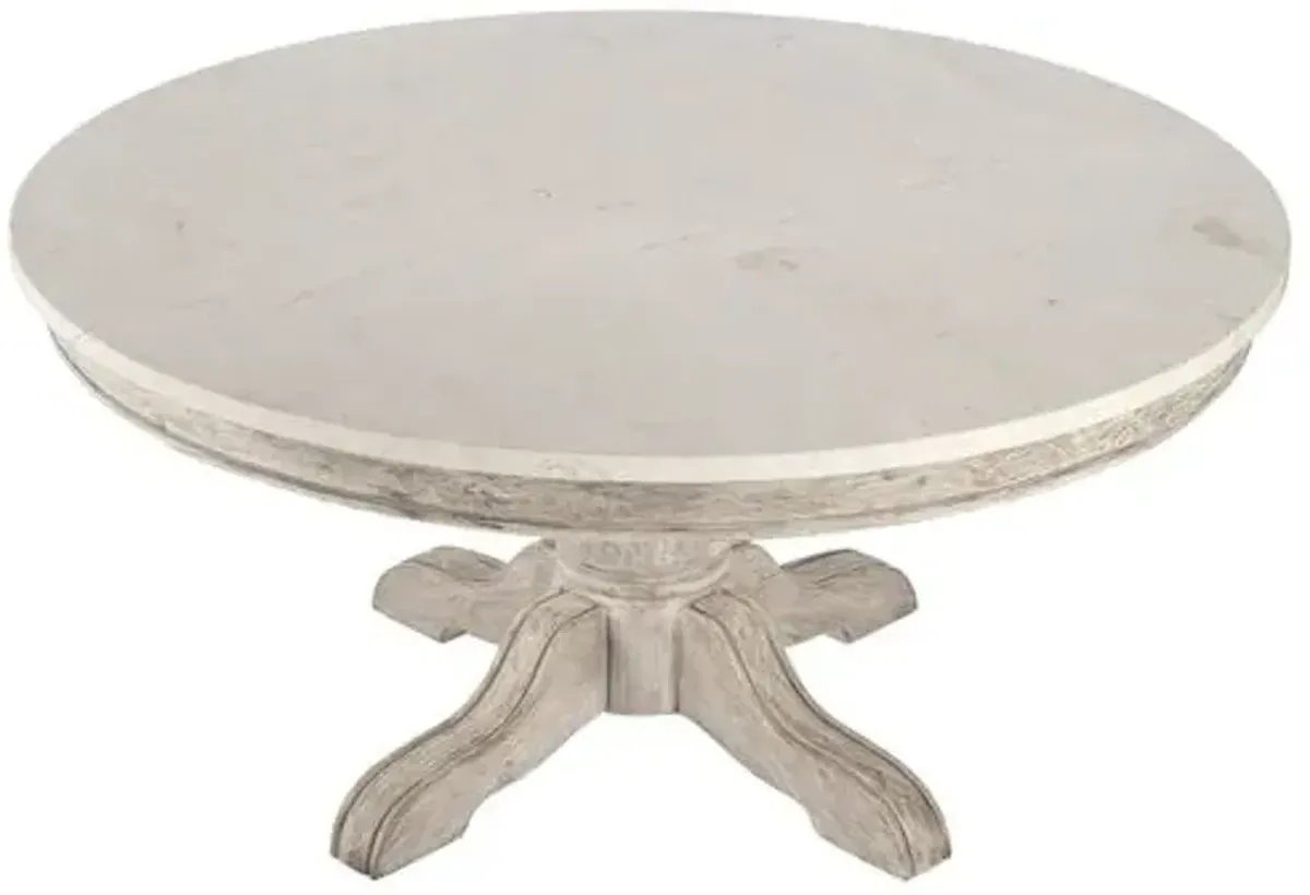 Liam Round Marble Top Coffee Table - Gray