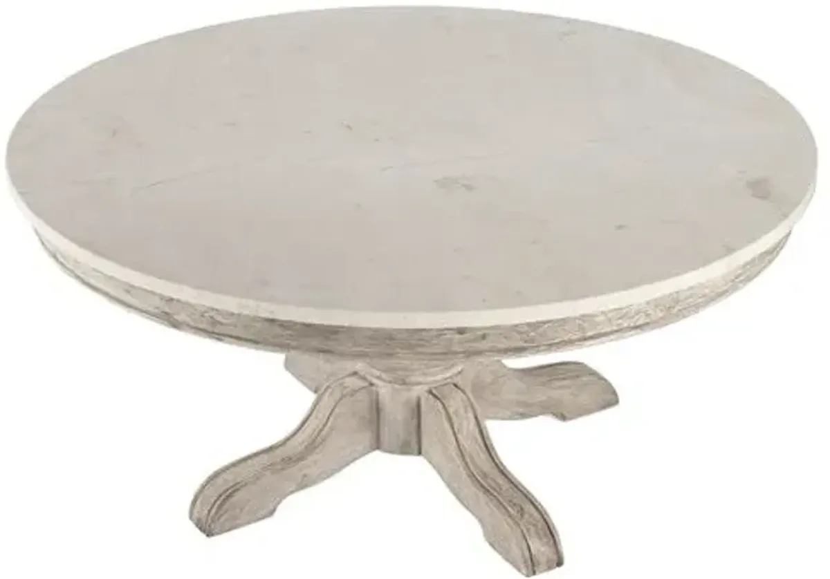 Liam Round Marble Coffee Table - Gray