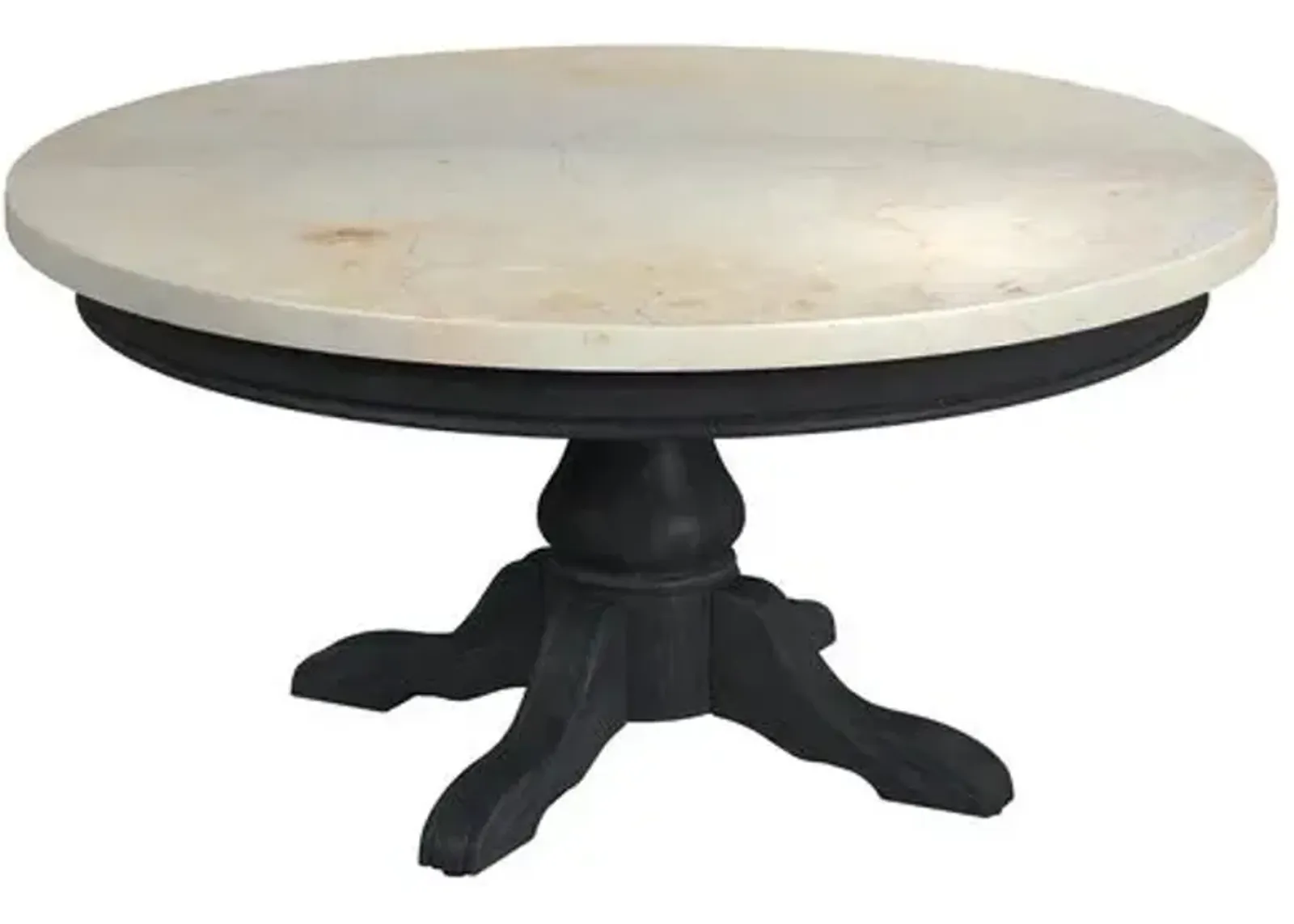 Liam Round Marble Top Coffee Table - Black