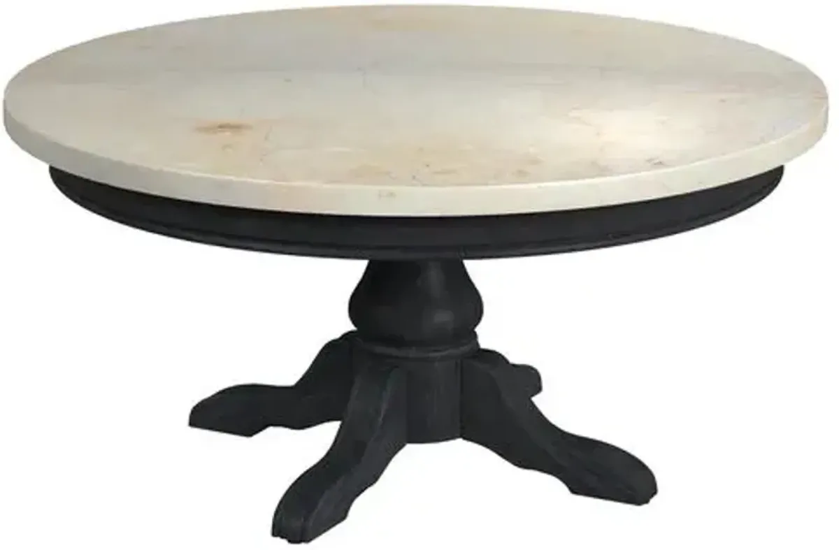 Liam Round Marble Coffee Table - Black