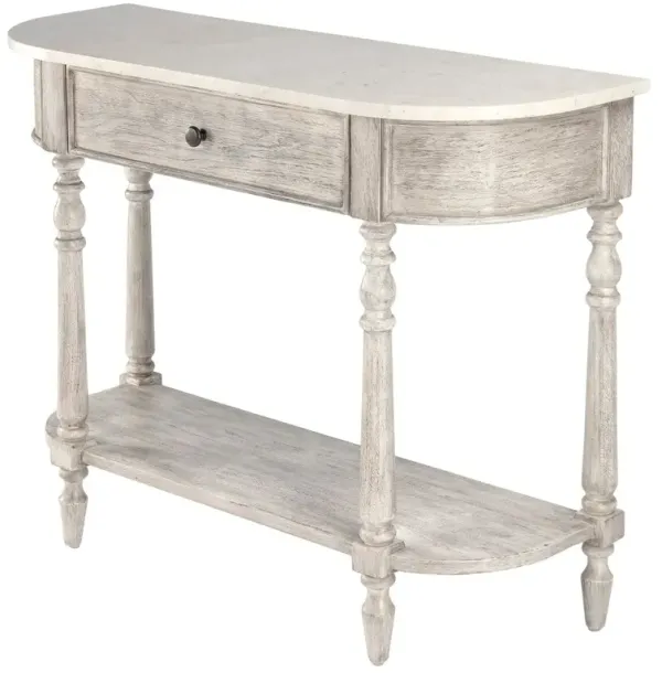 Liam 40" Marble Top 1-Drawer Console Table