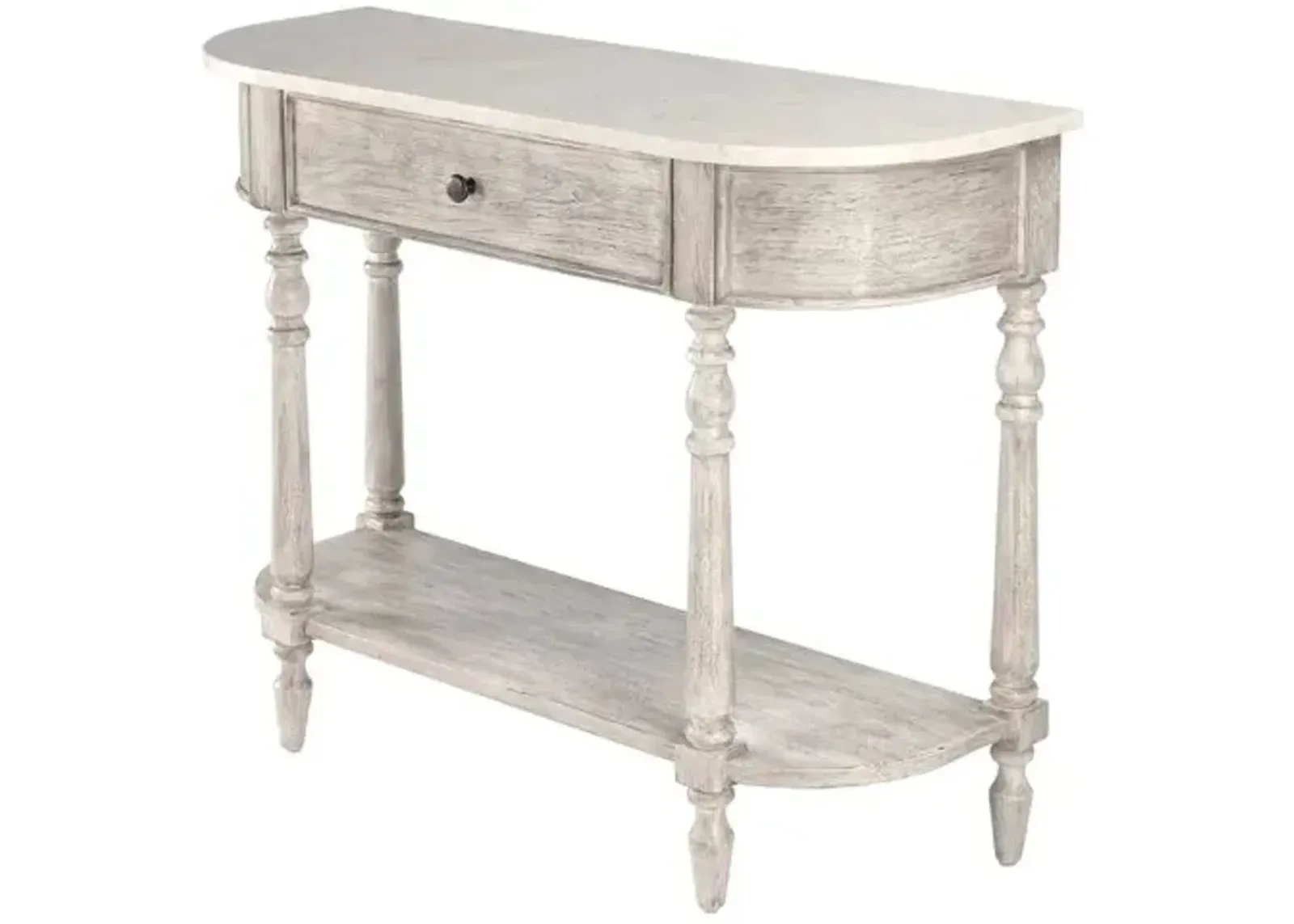 Liam 40" Marble Top 1-Drawer Console Table - Gray