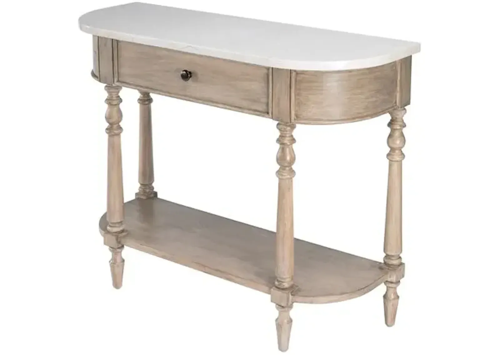 Liam 40" Marble Top 1-Drawer Console Table - Beige