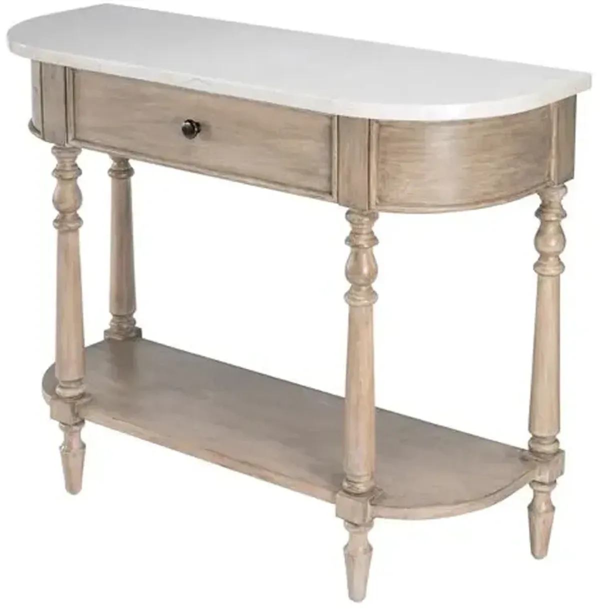 Liam 40" Marble Top 1-Drawer Console Table - Beige