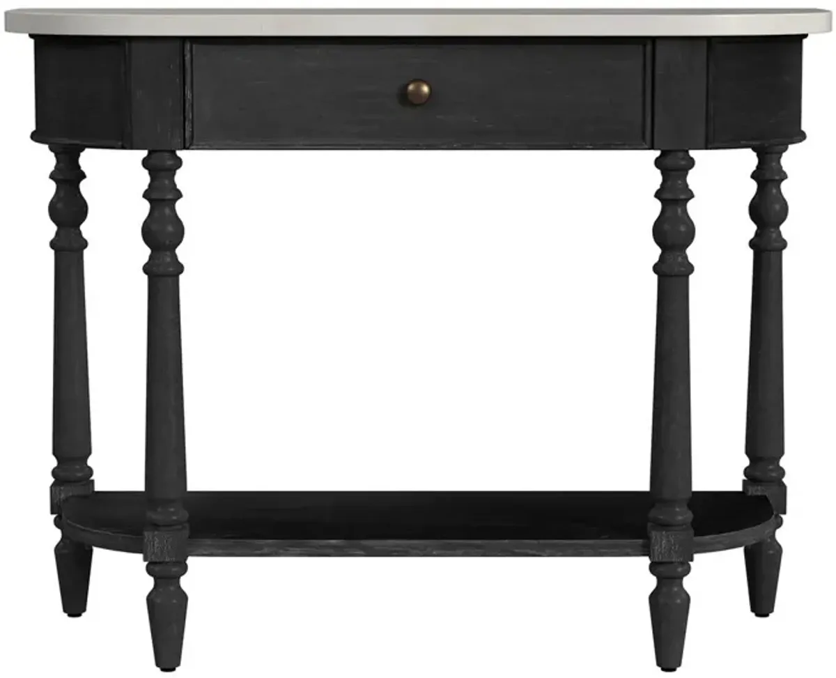 Liam 40" Marble Top 1-Drawer Console Table