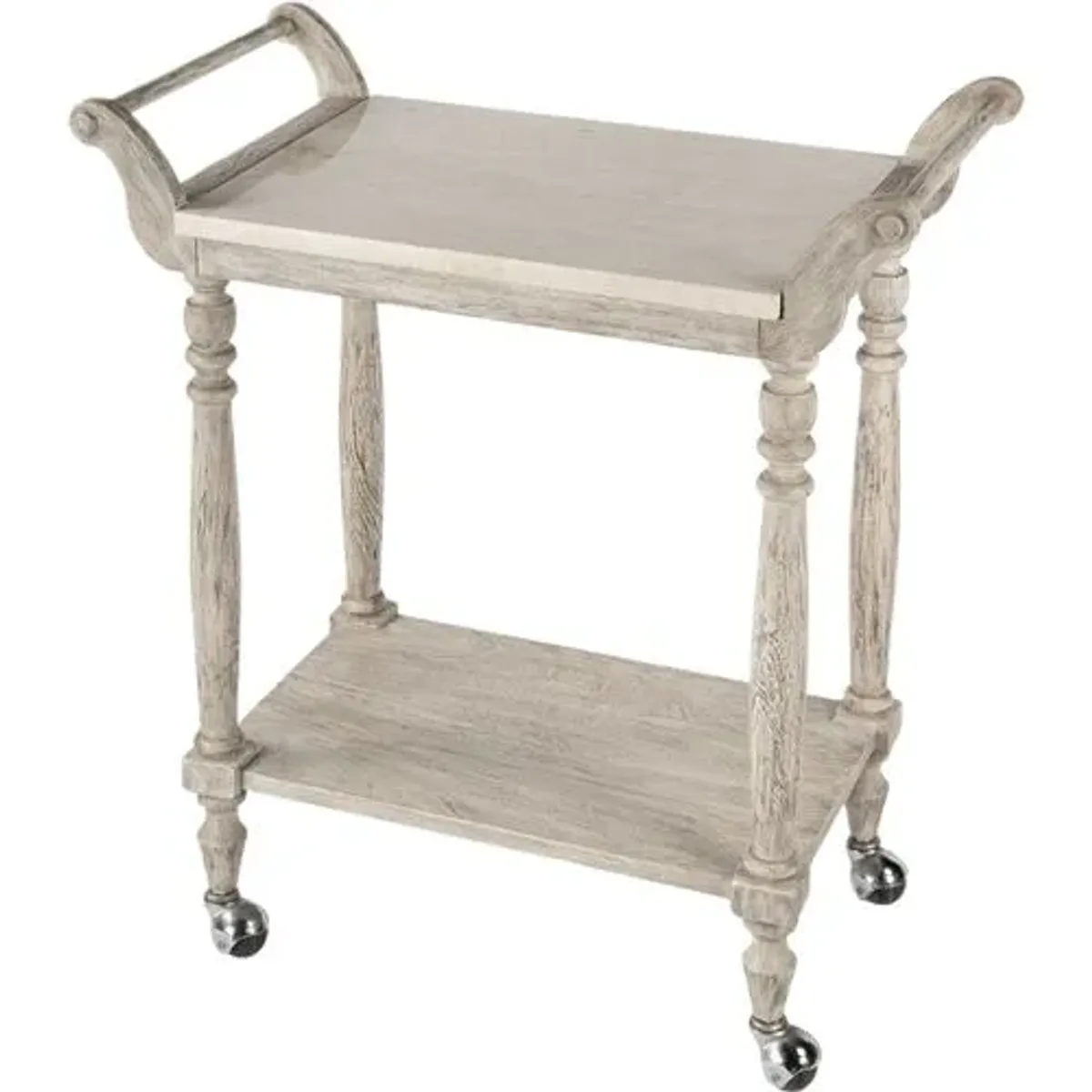 Liam Marble Top Bar Cart - Gray