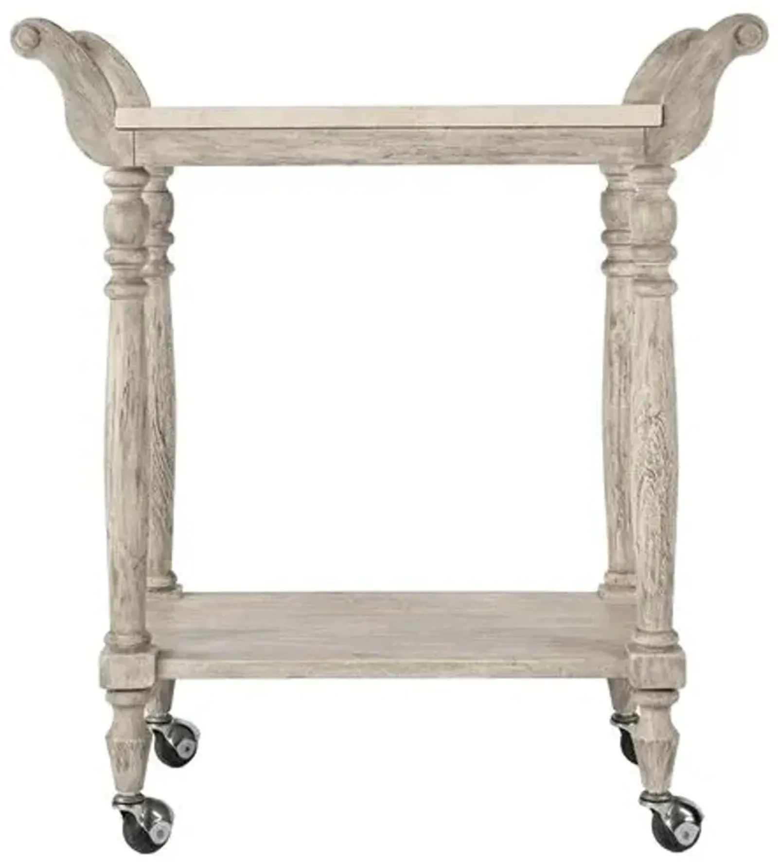 Liam Marble Top Bar Cart - Gray