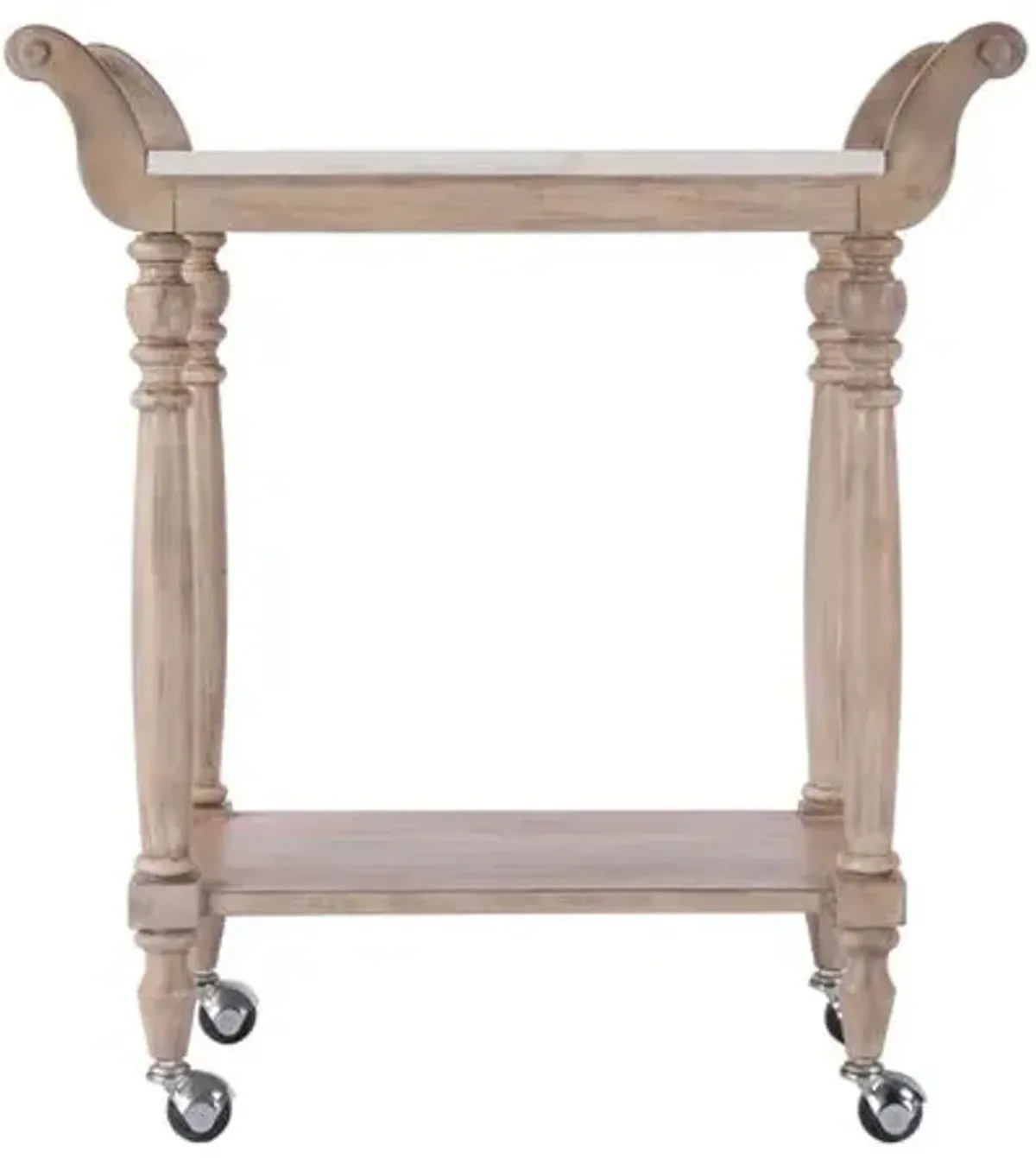 Liam Marble Top Bar Cart - Beige