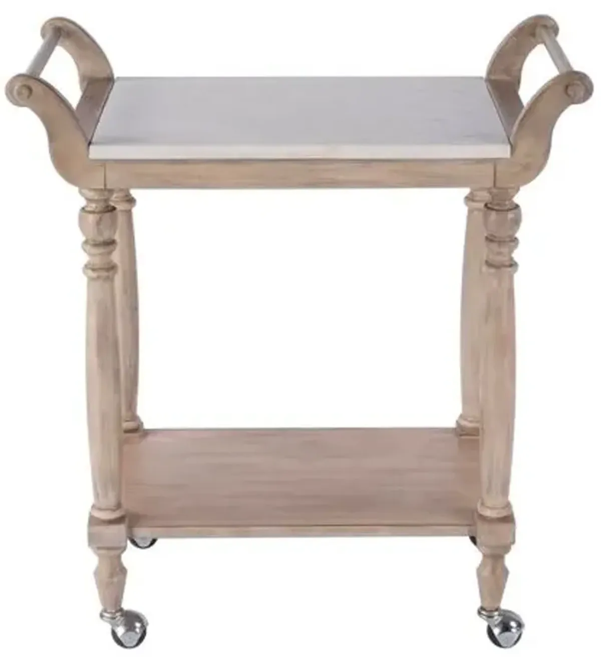 Liam Marble Top Bar Cart - Beige