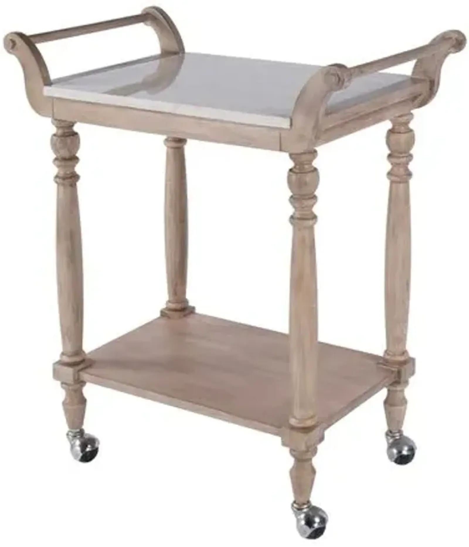 Liam Marble Top Bar Cart - Beige