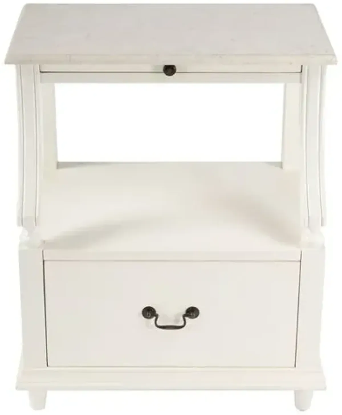 Liam Marble Top 1-Drawer Nightstand/Side Table