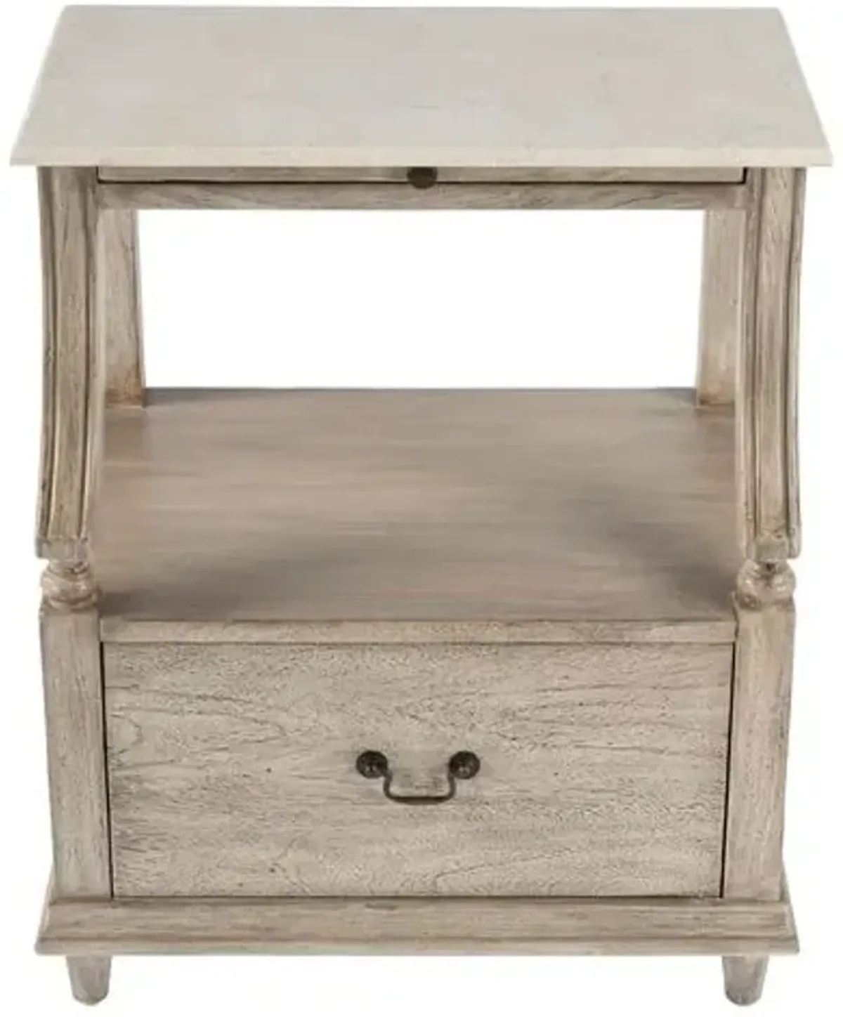 Evelyn Marble 1-Drawer Nightstand