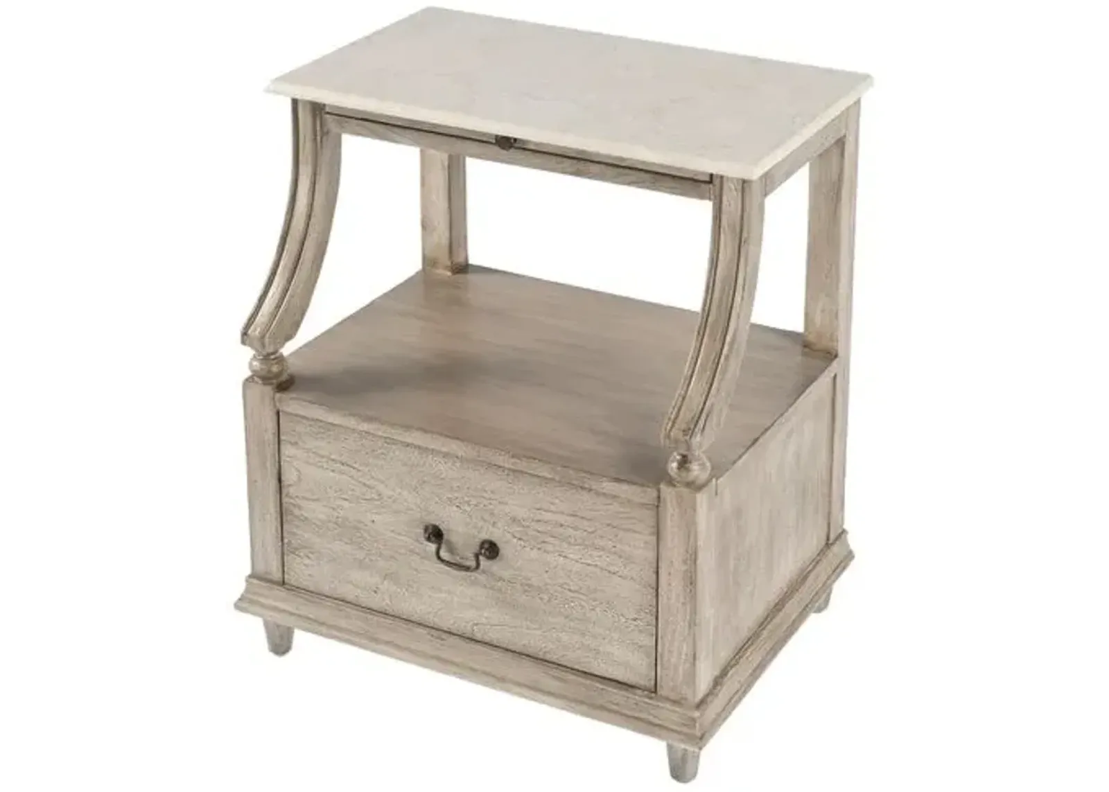 Evelyn Marble 1-Drawer Nightstand