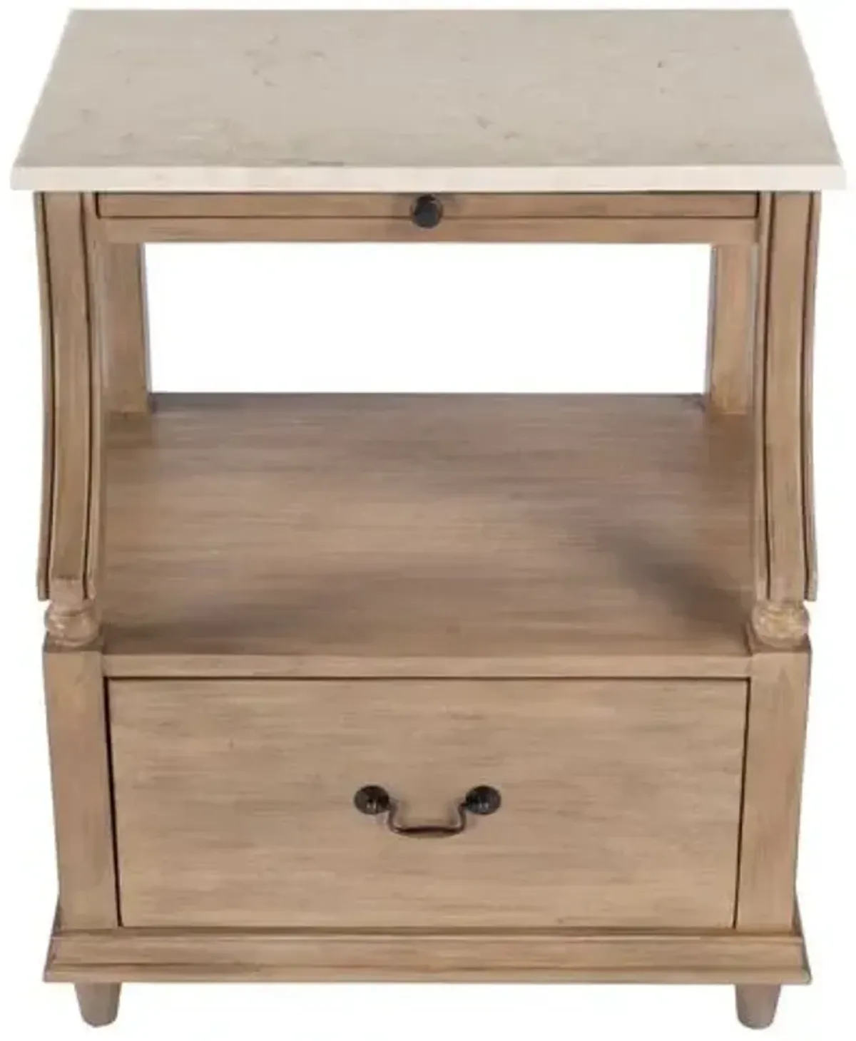 Liam Marble 1-Drawer Nightstand