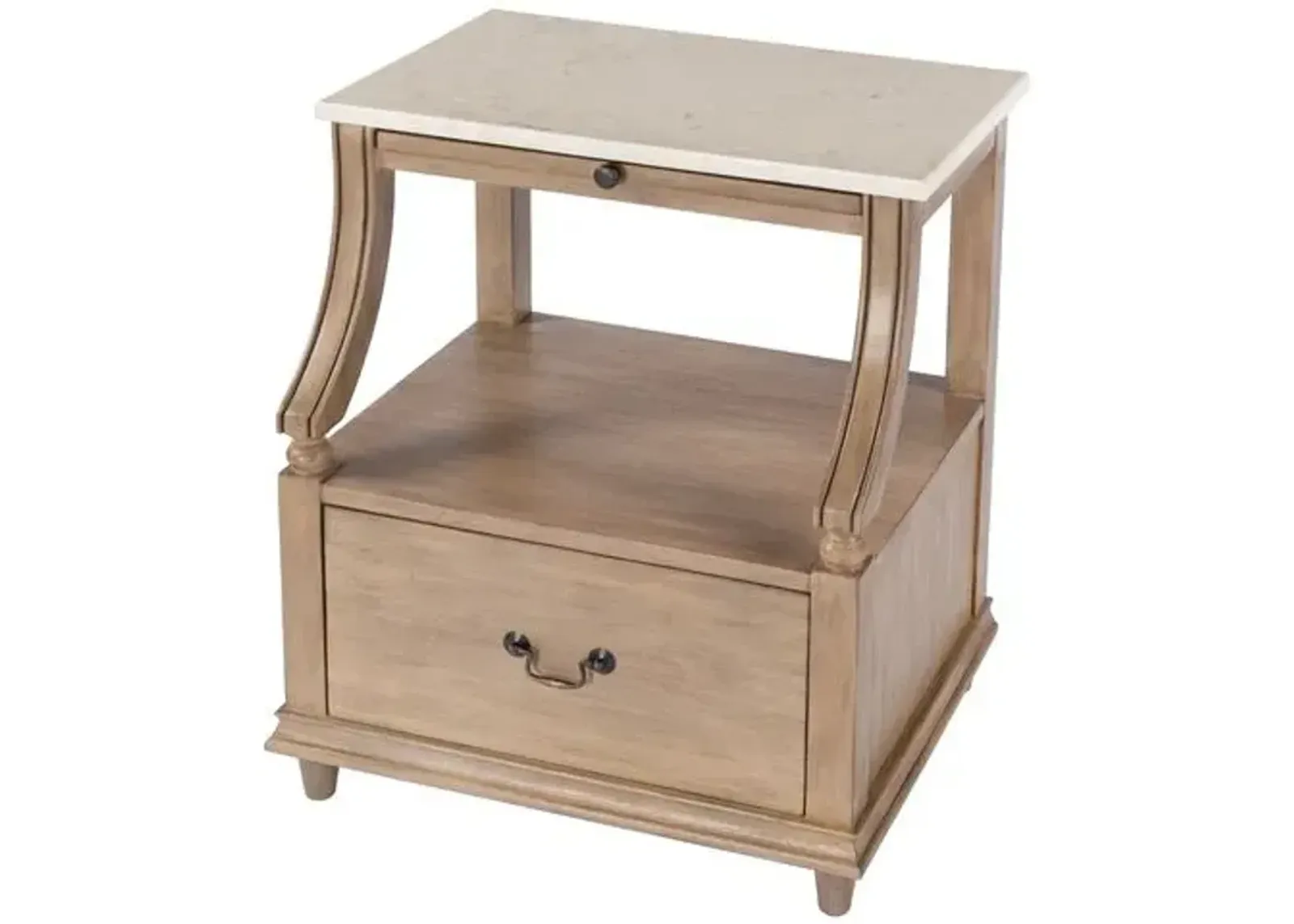 Liam Marble 1-Drawer Nightstand