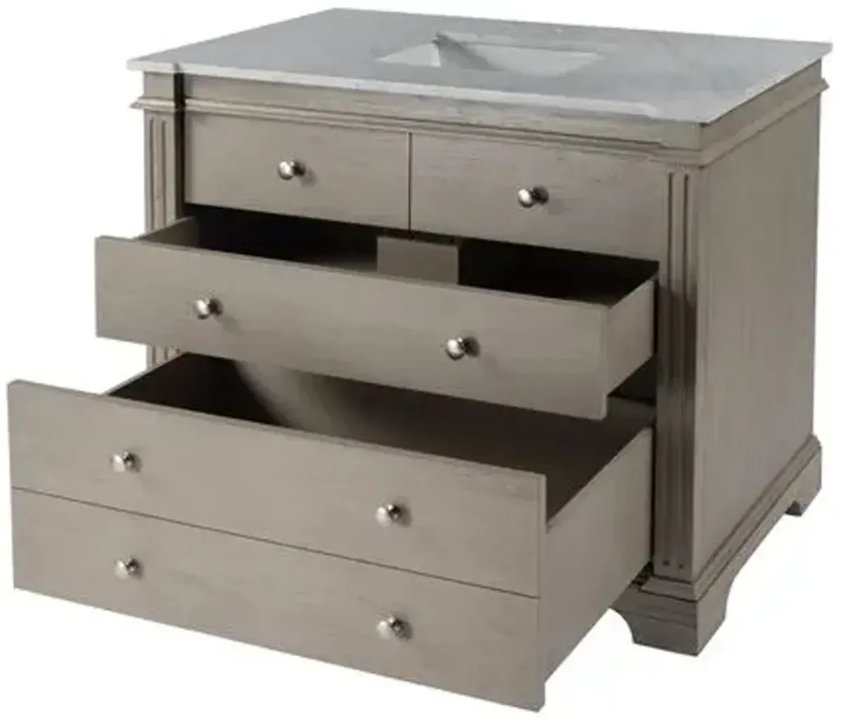 Christian 42" Marble Top Single Sink Bathroom Vanity Set - Gray