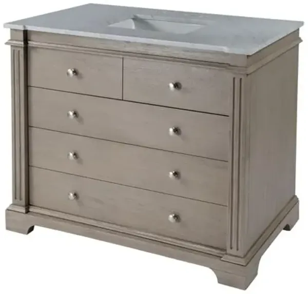 Christian 42" Marble Top Single Sink Bathroom Vanity Set - Gray