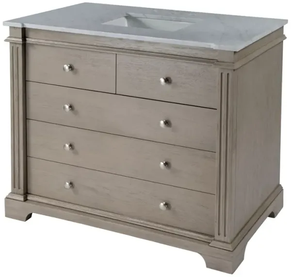 Christian 42" Marble Top Single Sink Bathroom Vanity Set - Gray