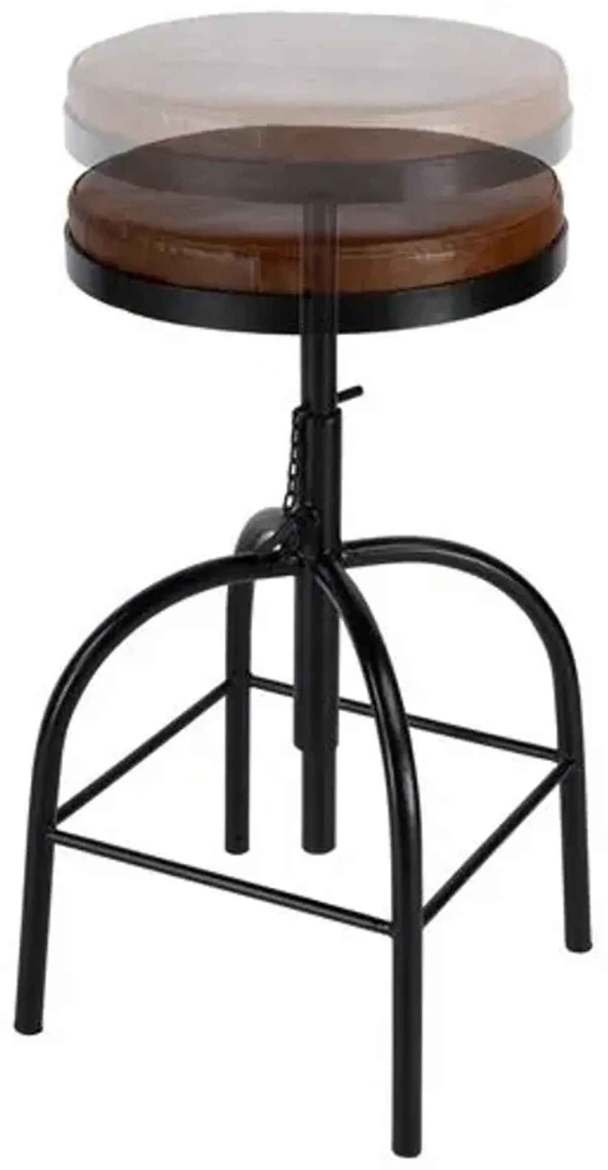 London Leather Bar Stool - Dark Brown/Black