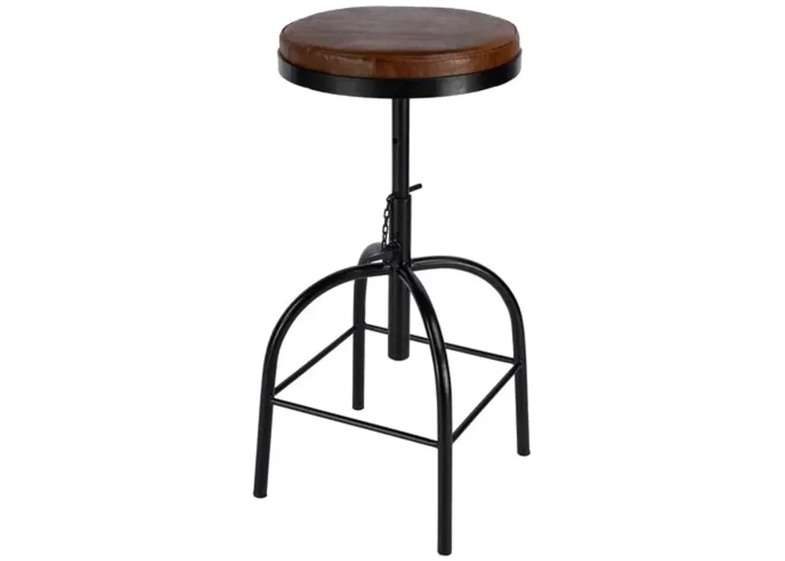 London Leather Bar Stool - Dark Brown/Black