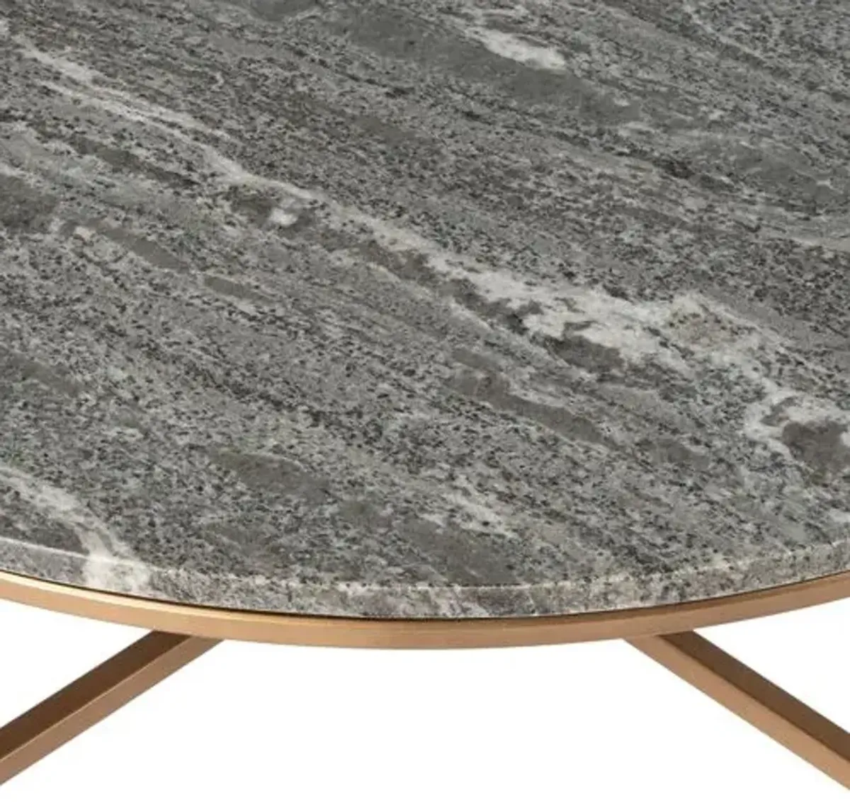 Jasper Marble Round Coffee Table - Gray/Gold