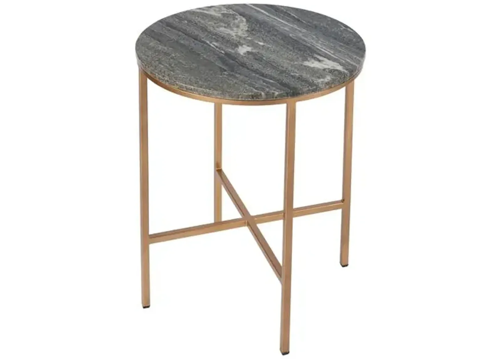 Maverick Marble End Table - Marble - Gray/Gold