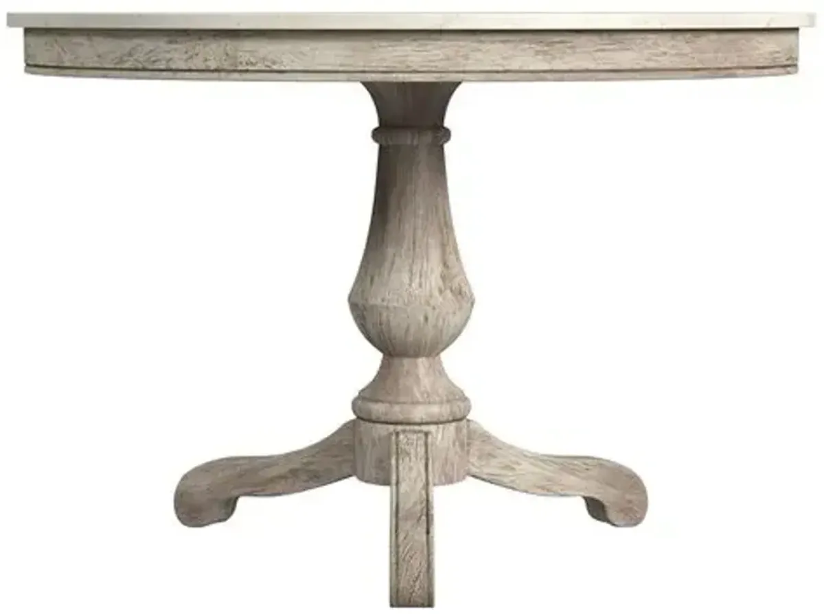 Liam 44" Round Pedestal Marble Top Dining Table