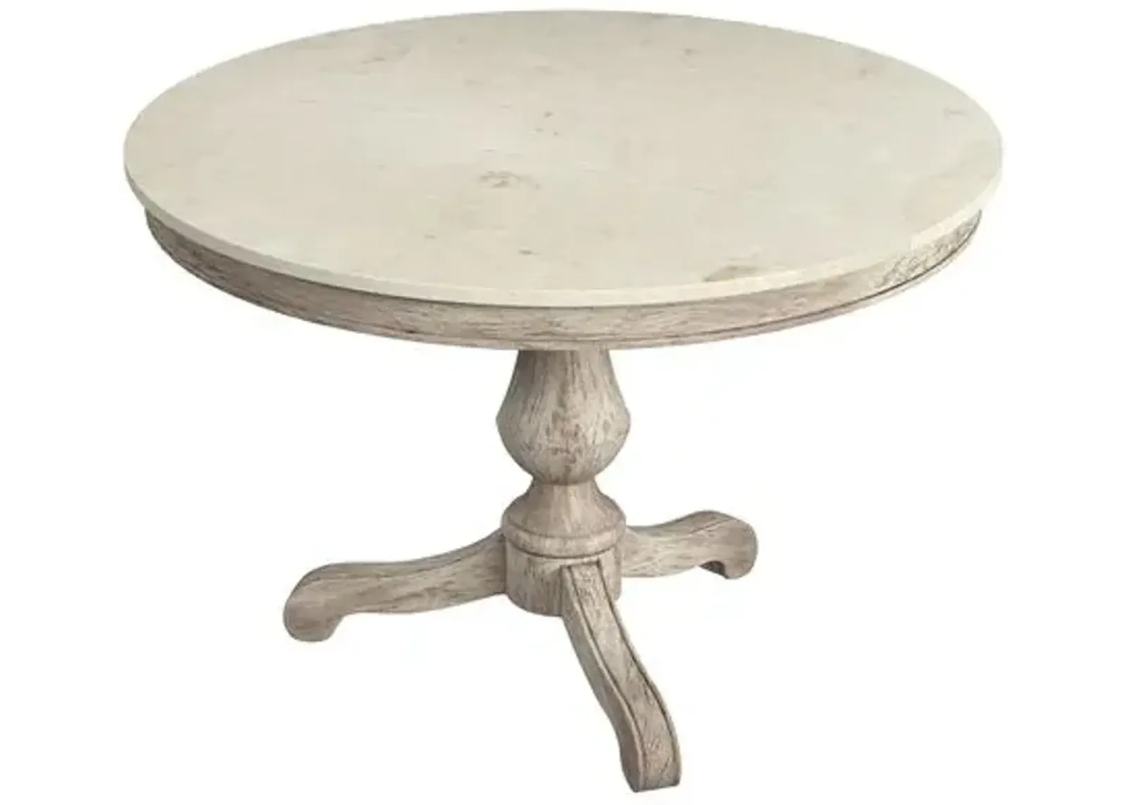 Liam 44" Round Pedestal Marble Top Dining Table