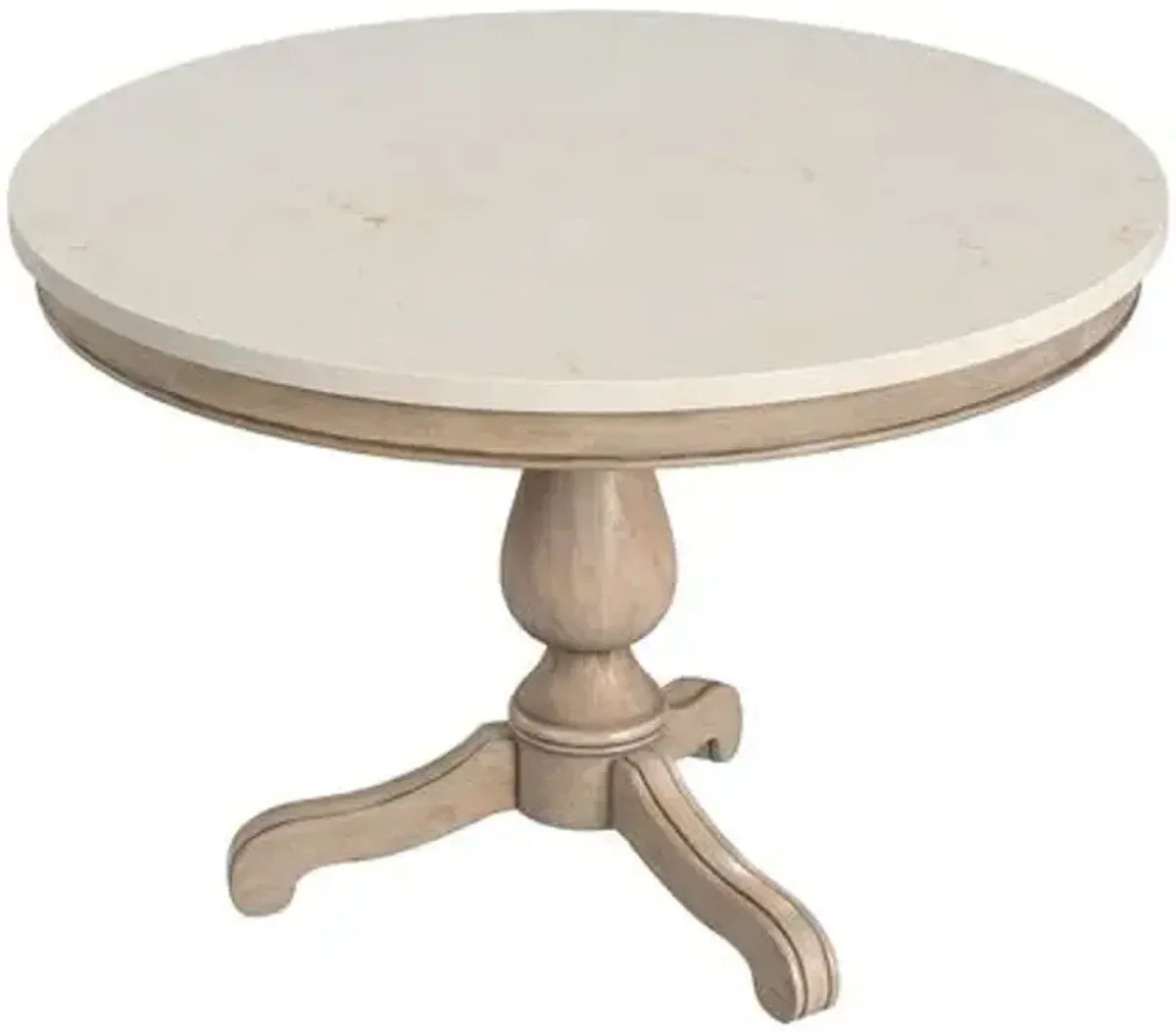 Liam 44 Round Pedestal Marble Top Dining Table