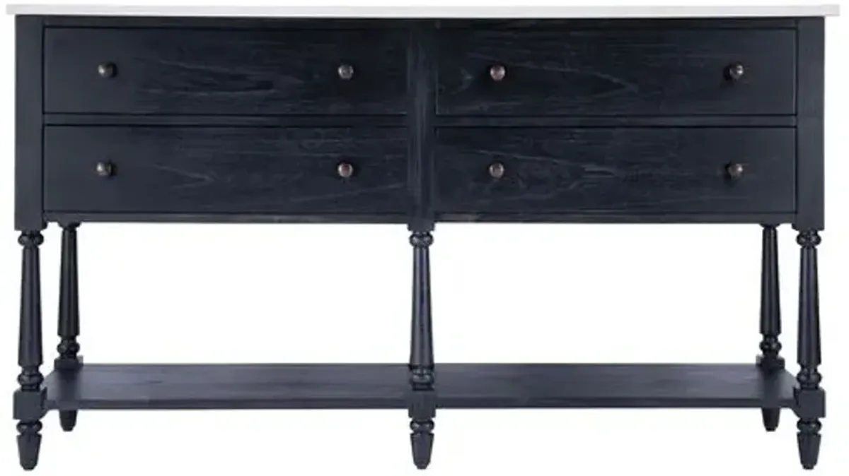 Liam Marble Top Sideboard - Black