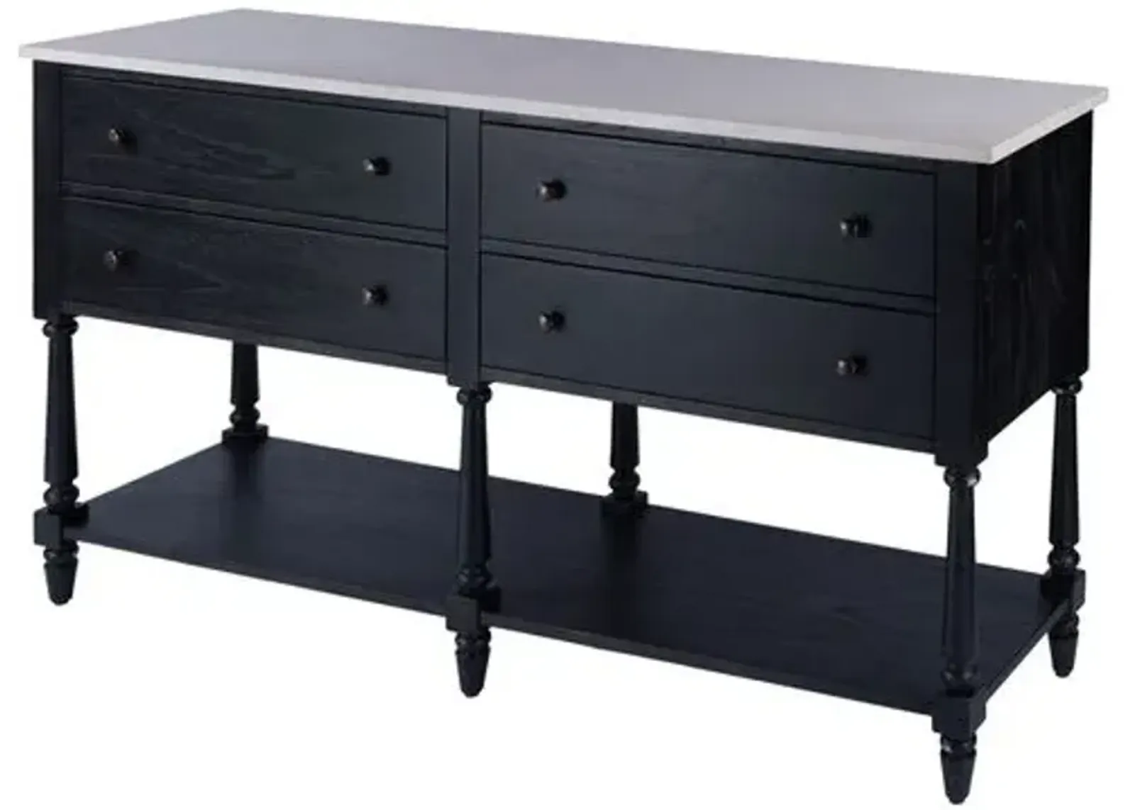 Liam Marble Top Sideboard - Black