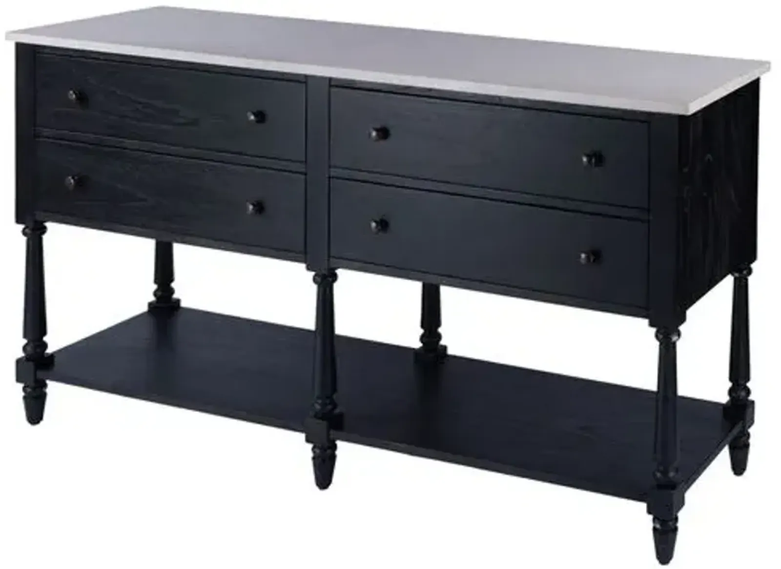 Liam Marble Top Sideboard - Black