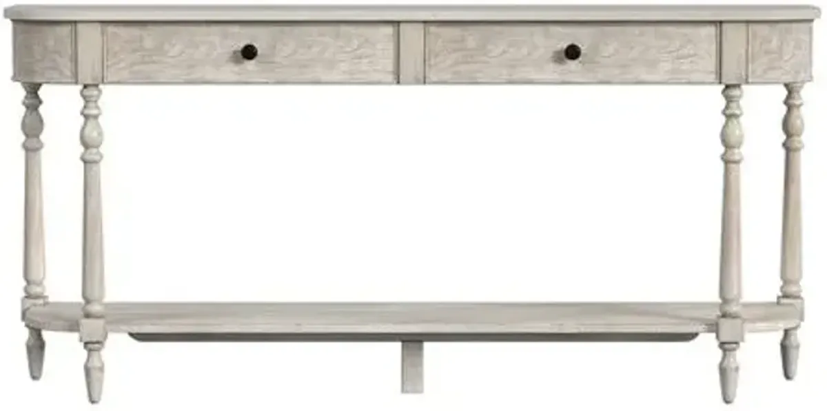 Liam 65" 2-Drawer Console Table - Rustic Gray